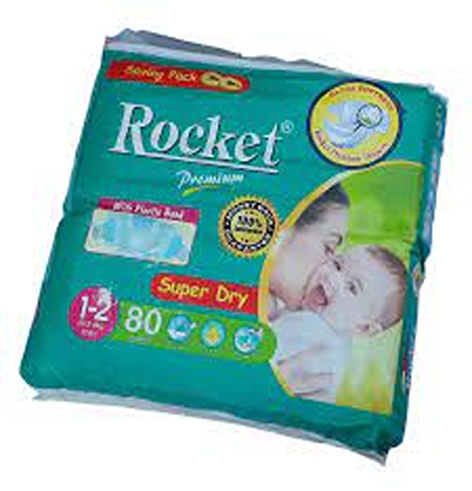 Rocket Diapers 1-2 S 3-6Kg 80P