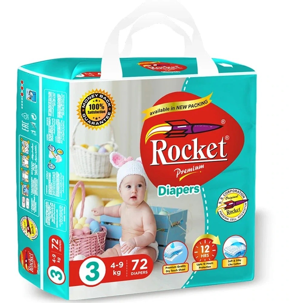 Rocket Diapers 3 M 4-9Kg 72P