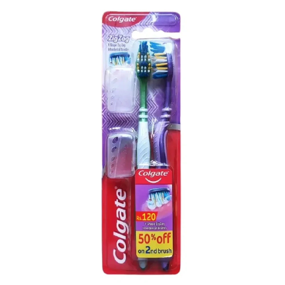 Colgate Zigzag M Tooth Brush Twin Pack