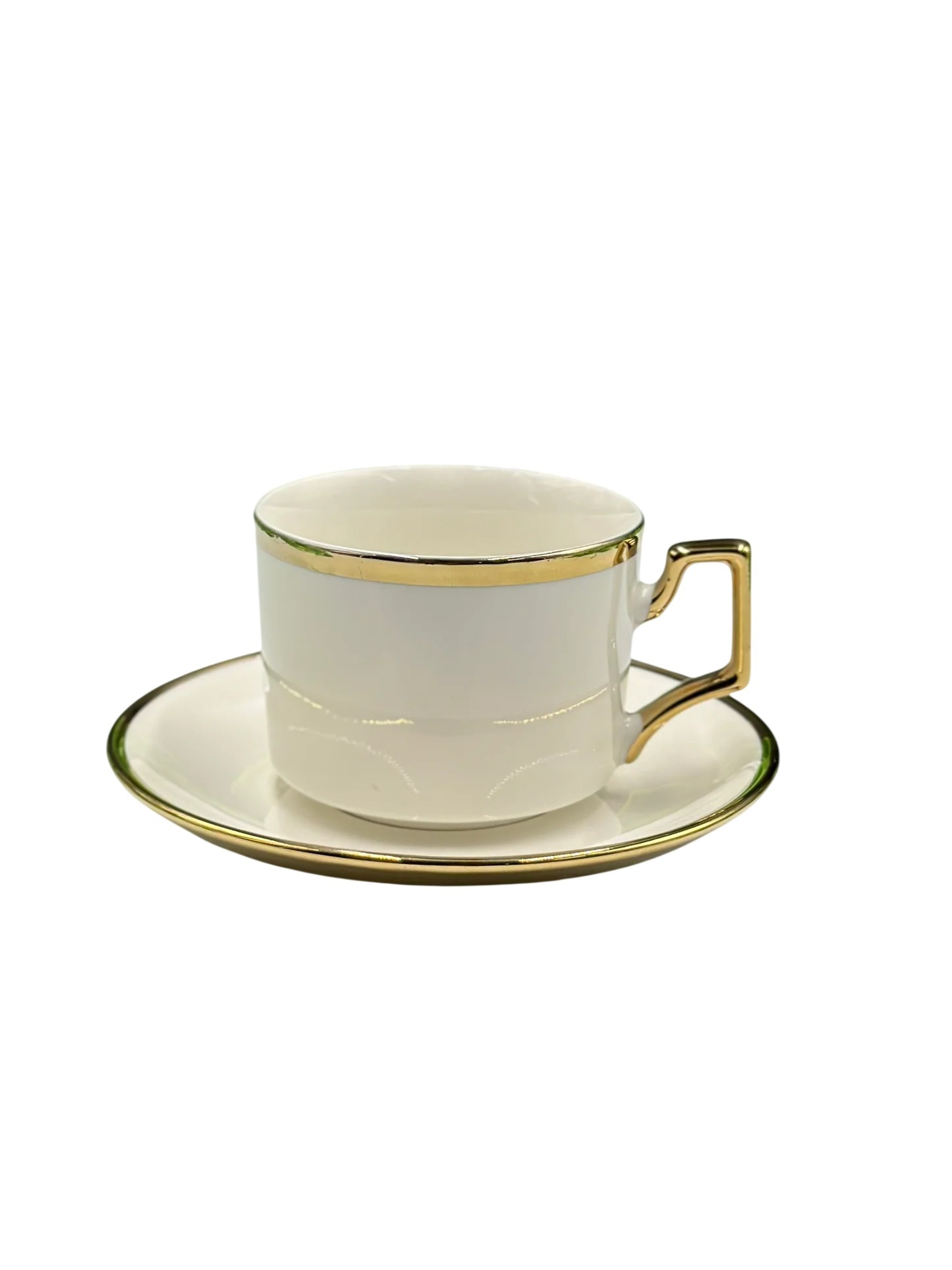 CUP SAUCER SET BONE GOLDEN