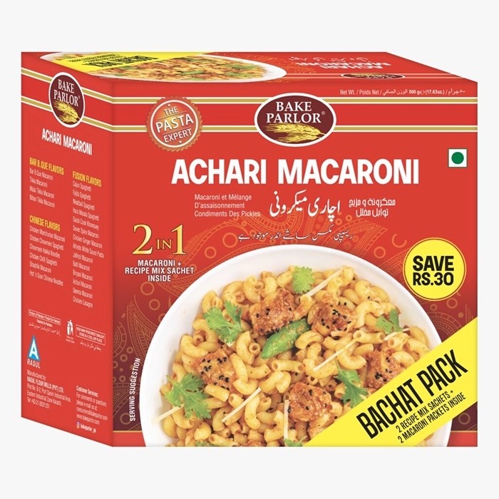 BAKE PARLOR ACHARI MACARONI 500G