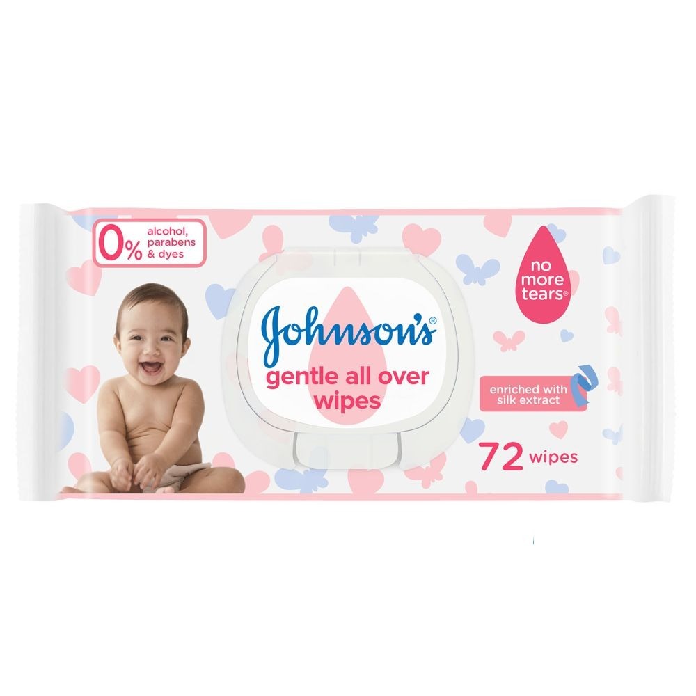JOHNSONS GENTLE BABY WIPES 72 S