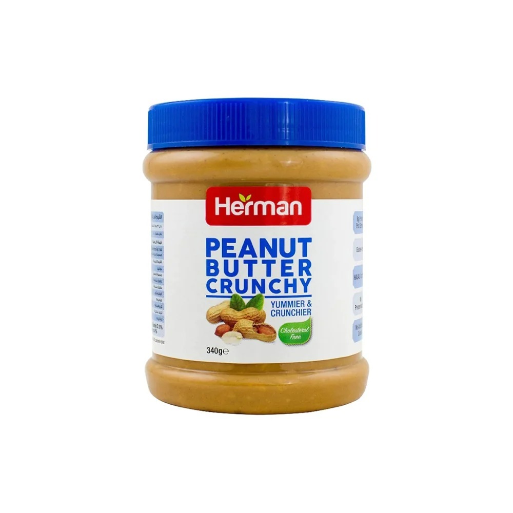 HERMAN PEANUT BUTTER CRUNCHY 340GM