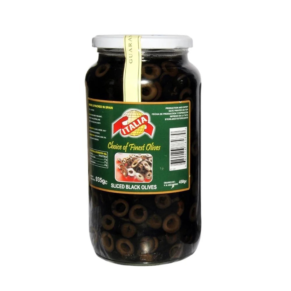 ITALIA SLICED BLACKED OLIVES 935G