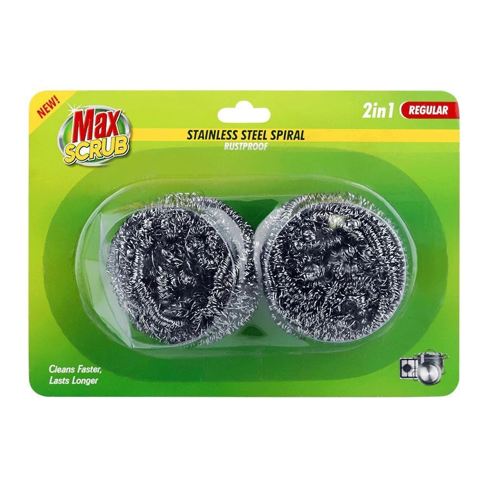 MAX SCRUB STEEL SPIRAL 2IN1 REGULAR