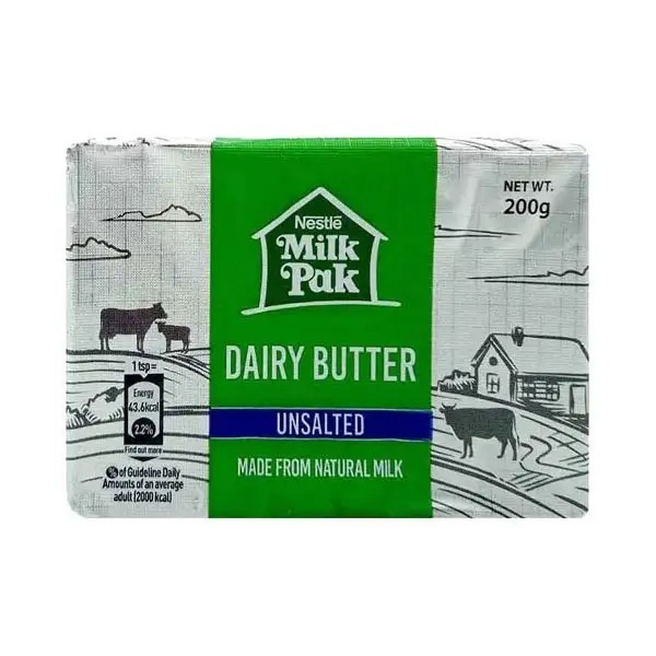 MILK PAK UNSALTED BUTTER 200 G
