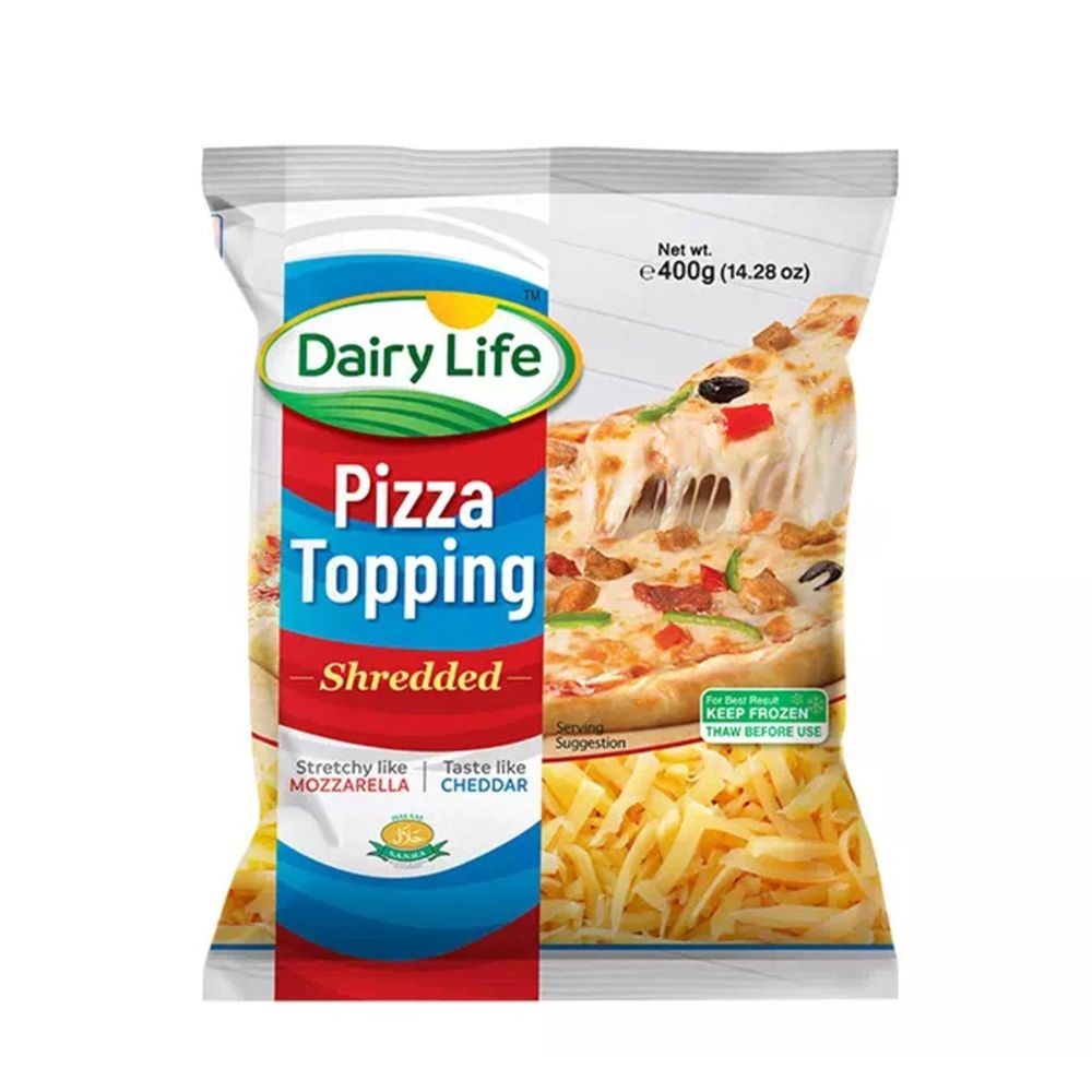 DAIRY LIFE PIZZA CHEEZE TOPPING 400GM