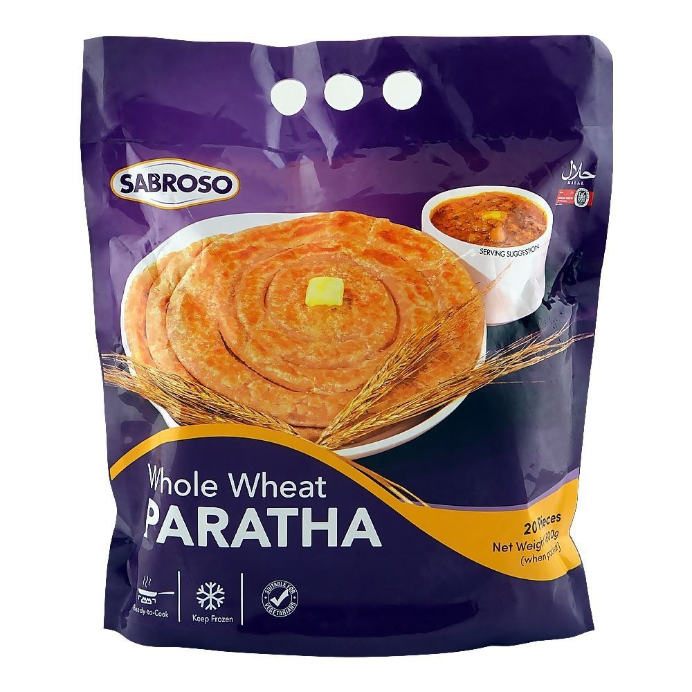 SABROSO WHOLE WHEAT PARATHA 20P 1600G