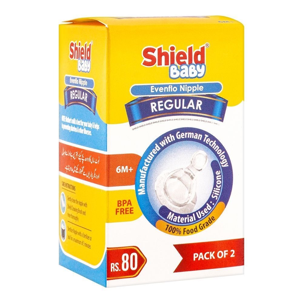 SHIELD EVEN FLOW NIPPLE 2 PCS PACK