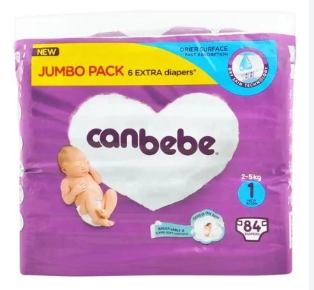 CANBEBE JUMBO  Daipers  NO 1 84PCS